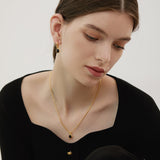 Oval Gem Drop Pendant Necklace
