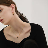 Oval Gem Drop Pendant Necklace