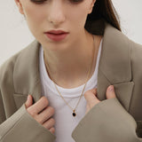 Oval Gem Drop Pendant Necklace