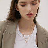 Oval Gem Drop Pendant Necklace