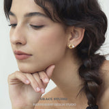 Sculpted Knot Pearl Stud Earrings