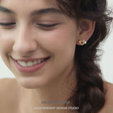 Sculpted Knot Pearl Stud Earrings