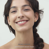 Sculpted Knot Pearl Stud Earrings
