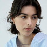 Sculpted Oval Curve Hoop Earrings