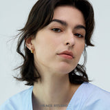 Sculpted Oval Curve Hoop Earrings