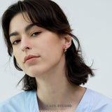 Sculpted Oval Curve Hoop Earrings