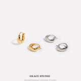 Sculpted Oval Curve Hoop Earrings