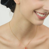 Enamel Heart Square Pendant Necklace