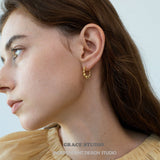 Polished Bead Hoop Earrings