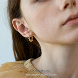 Polished Bead Hoop Earrings