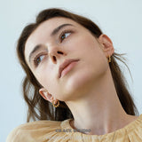 Polished Bead Hoop Earrings