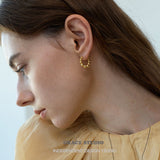 Polished Bead Hoop Earrings