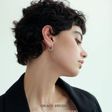 Polished Bead Hoop Earrings