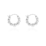 Polished Bead Hoop Earrings