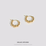Polished Bead Hoop Earrings