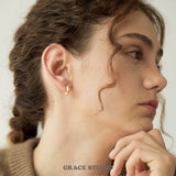 Crystal Studded Wave Hoop Earrings