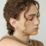 Crystal Studded Wave Hoop Earrings