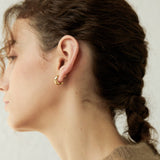 Crystal Studded Wave Hoop Earrings