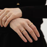 Paved Band Ring Set