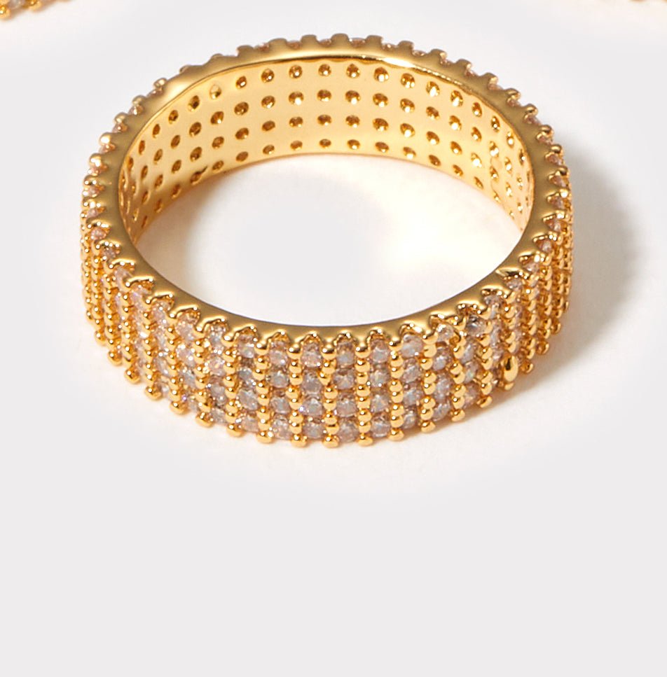 Paved Band Ring Set