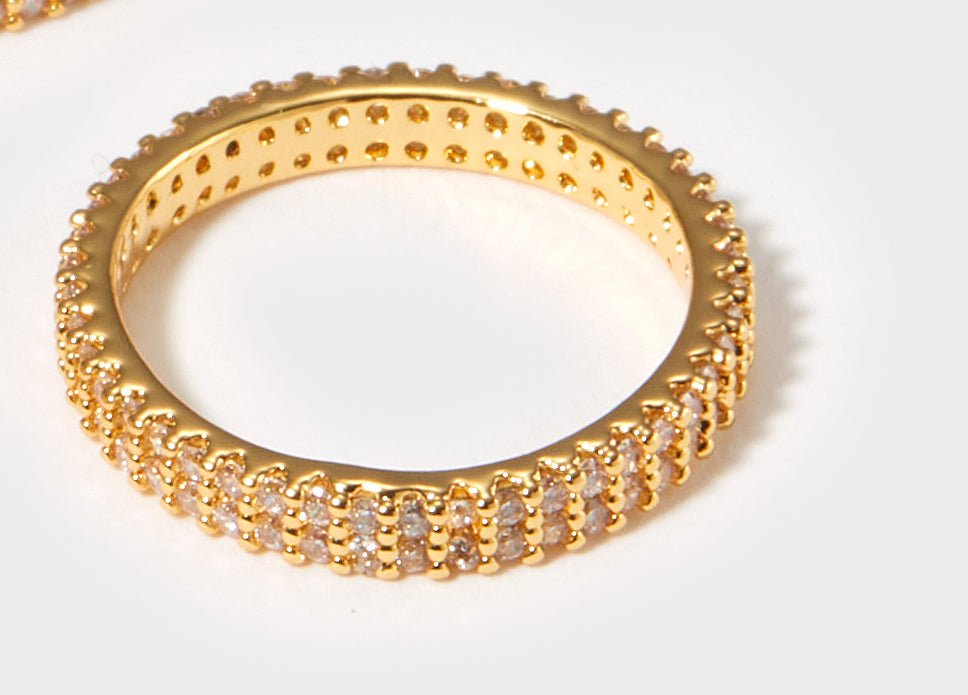 Paved Band Ring Set