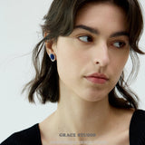 Organic Frame Lapis Stud Earrings