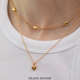 Sculpted Heart Pendant Necklace