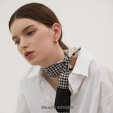 Compact Triple Ridge Hoop Earrings