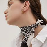Compact Triple Ridge Hoop Earrings