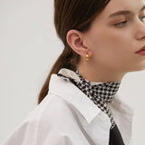 Compact Triple Ridge Hoop Earrings