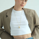 Sculpted Teardrop Duo Pendant Necklace