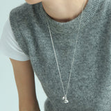 Sculpted Teardrop Duo Pendant Necklace