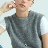 Sculpted Teardrop Duo Pendant Necklace
