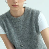Sculpted Teardrop Duo Pendant Necklace