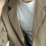 Sculpted Teardrop Duo Pendant Necklace