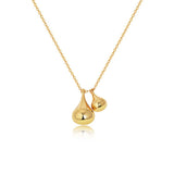 Sculpted Teardrop Duo Pendant Necklace