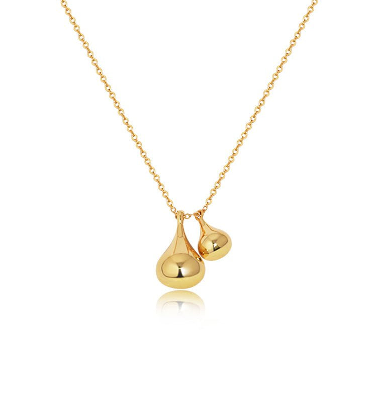 Sculpted Teardrop Duo Pendant Necklace