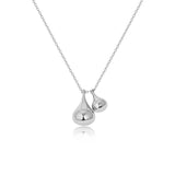 Sculpted Teardrop Duo Pendant Necklace
