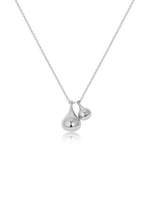 Sculpted Teardrop Duo Pendant Necklace - Grace Studio
