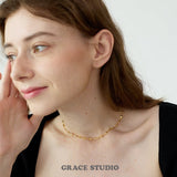 Linked Sculpted Mini Heart Chain Necklace