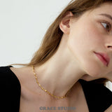 Linked Sculpted Mini Heart Chain Necklace