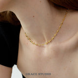 Linked Sculpted Mini Heart Chain Necklace