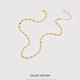 Linked Sculpted Mini Heart Chain Necklace