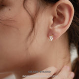 Petite Pearl Cluster Stud Earrings