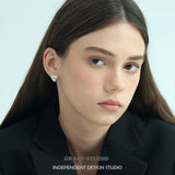 Brushed Heart Huggie Earrings