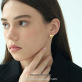 Brushed Heart Huggie Earrings