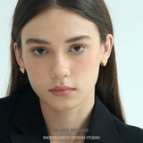 Brushed Heart Huggie Earrings