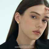 Brushed Heart Huggie Earrings