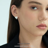 Brushed Heart Huggie Earrings