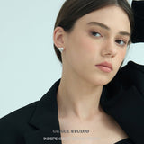 Brushed Heart Huggie Earrings